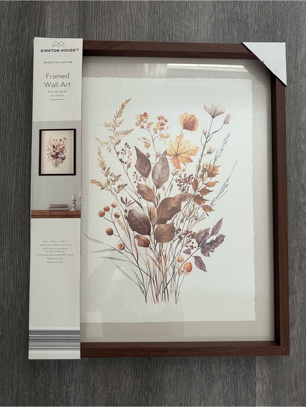 Kirkton House Floral Wall Art - Brown & Cream
